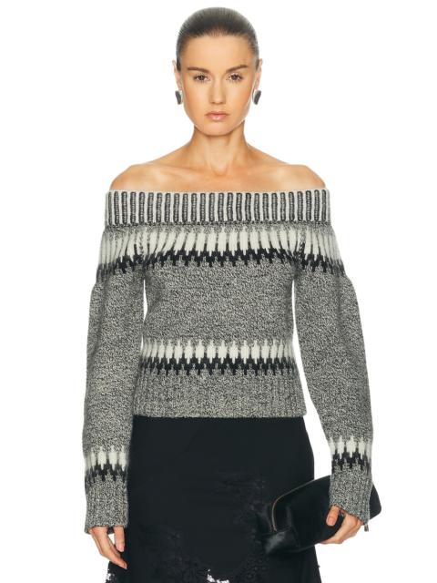Monse Fair Isle Off Shoulder Sweater