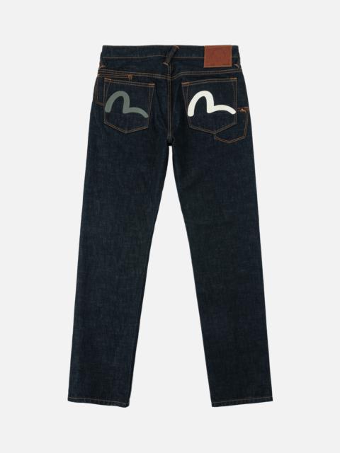 EVISU Grey & White Seagull Print Pocket Selvedge Jeans #2017