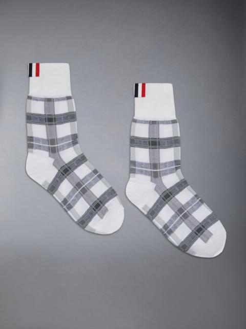 Thom Browne Tartan Wool Jacquard Mid Calf Socks