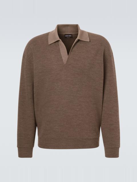 GIORGIO ARMANI Virgin wool polo sweater