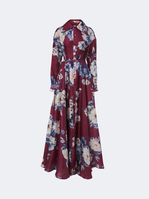 LEO LIN Josephine belted floral silk gown