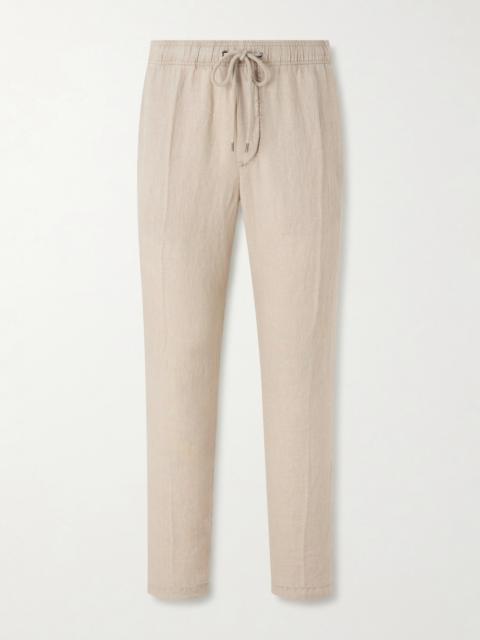 JAMES PERSE Straight-Leg Garment-Dyed Linen Drawstring Trousers