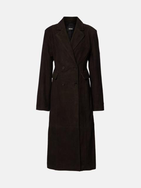 ROTATE Double-breasted suede coat