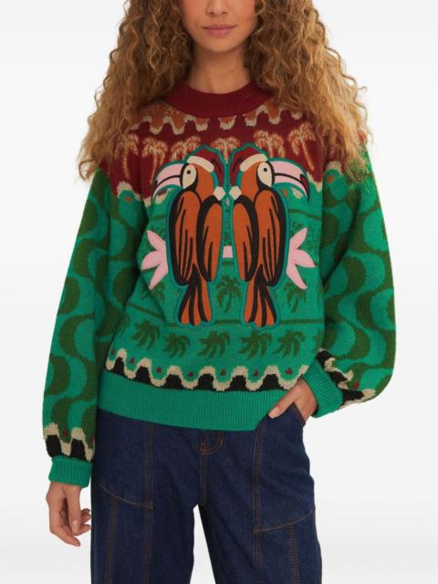 FARM RIO Christmas Toucans sweater