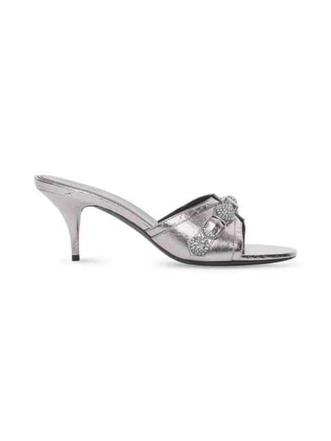 Women's Cagole 70mm Sandal With Rhinestones in Dark Silver
