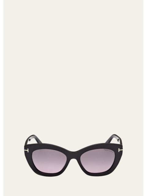 TOM FORD Linda-02 Polarized Acetate Cat-Eye Sunglasses
