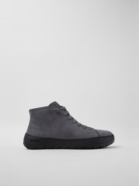 CAMPER Peu Serra Gray Nubuck Ankle Boots for Men.