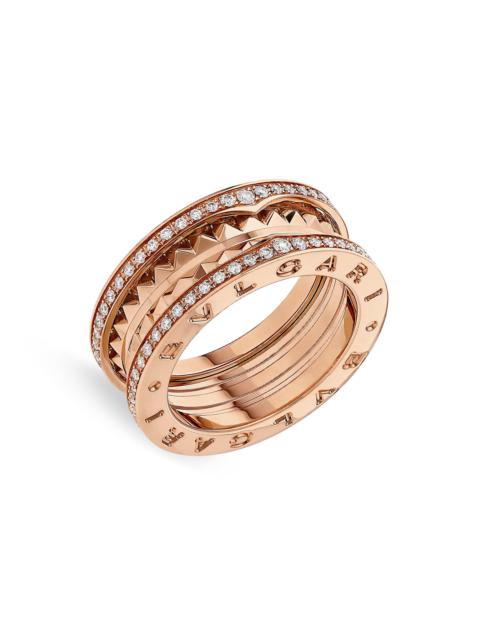 BVLGARI Women's B. ZERO1 18K Rose Gold & Diamond Two-Band Ring - Pink Gold