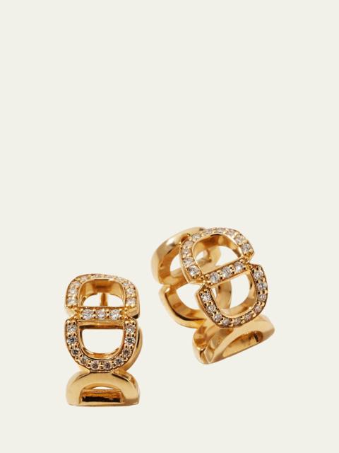 SYDNEY EVAN 14k Diamond Chain-Link Huggie Earrings