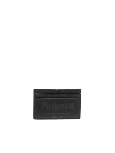 Alexander McQueen logo-print leather cardholder