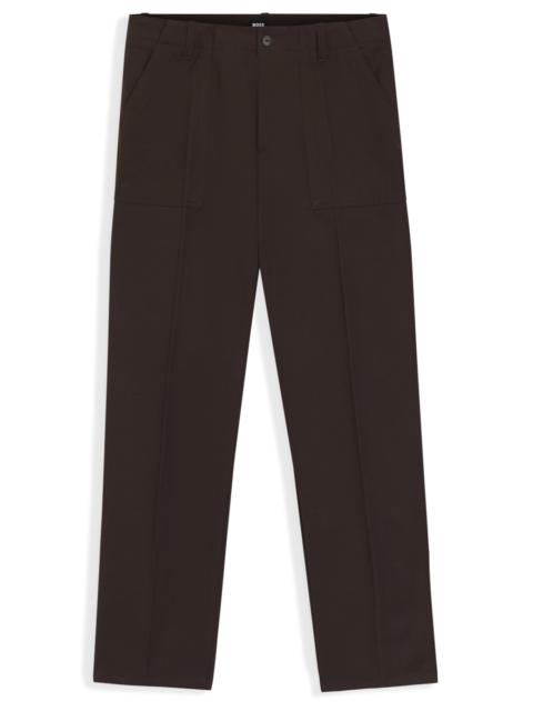 BOSS TWILL-COTTON TROUSERS WITH RELAXED FIT