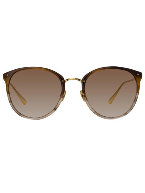 CALTHORPE OVAL SUNGLASSES IN CARAMEL HORN