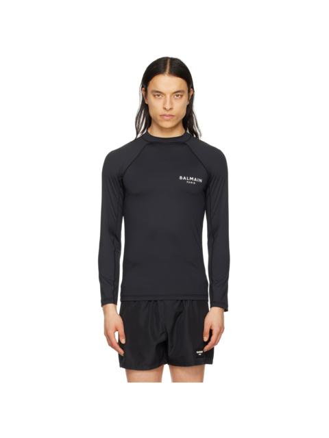 Balmain Black Raglan Long Sleeve T-Shirt