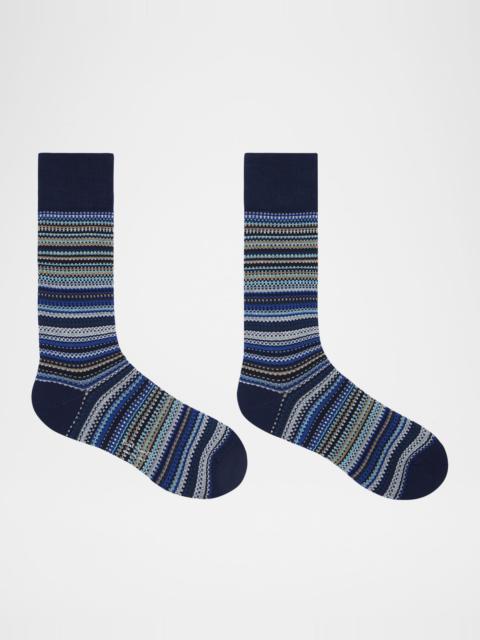 Paul Smith Men's Pique Signature Stripe Crew Socks