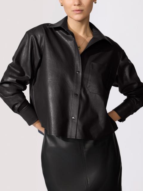 BROCHU WALKER The Everyday Cropped Vegan Leather Shirt
