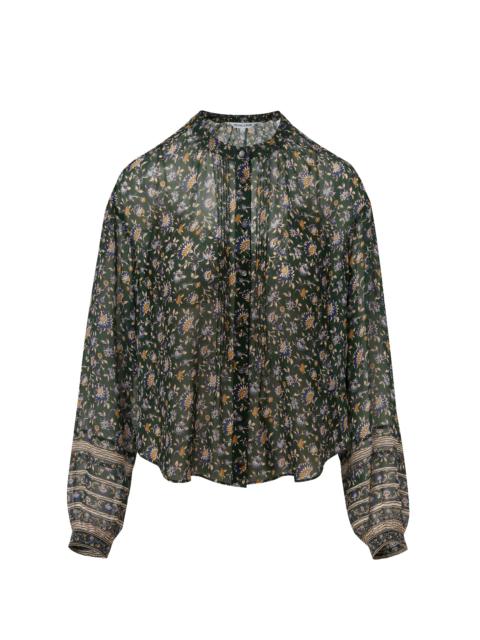 VERONICA BEARD LOLLIE FLORAL BUTTON-DOWN BLOUSE