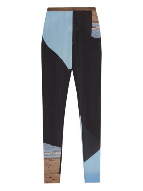 ISSEY MIYAKE colourblock printed trousers