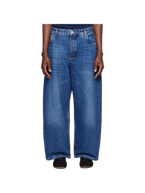 Studio Nicholson Blue Paolo Wide Leg Jeans