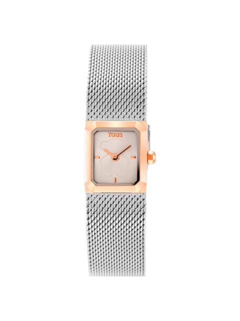 TOUS Analog Watch with steel Milanese mesh bracelet and rose-colored steel Mini Mesh