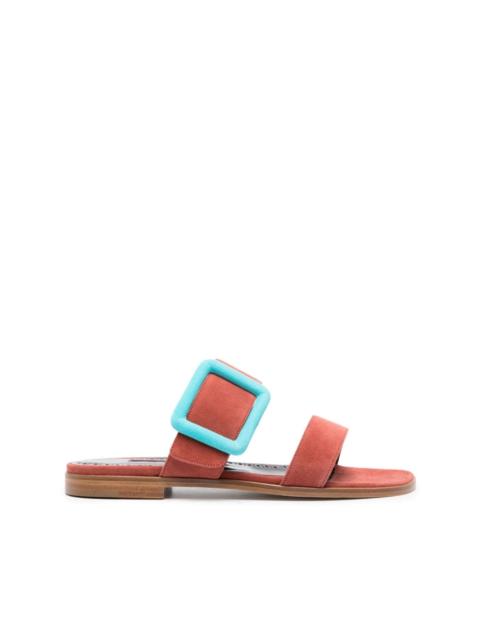 buckle-detail suede sandals