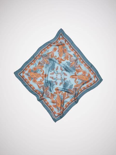 Acne Studios Printed cashmere scarf - Teal blue