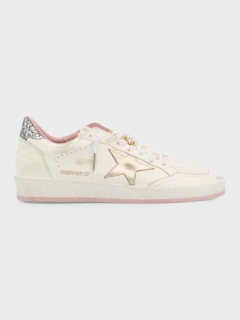 Golden Goose Ball Star Pearly Glitter Low-Top Sneakers