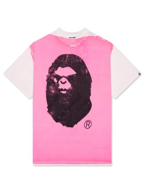 SAINT M×××××× X Bape Handprint Tee White And Pink