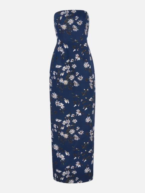 EMILIA WICKSTEAD Laelia Dress in Midnight Magnolia Taffeta Faille