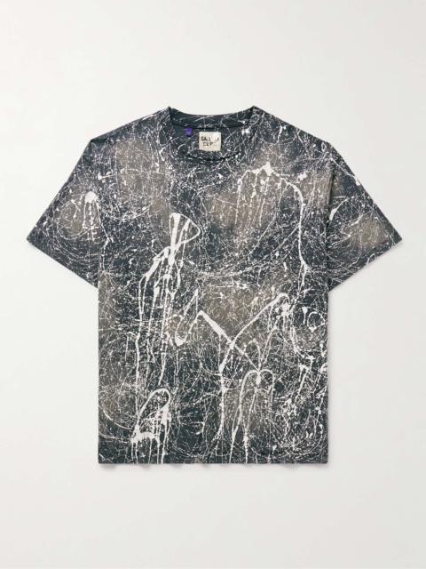 Paint-Splattered Bleached Cotton-Jersey T-Shirt