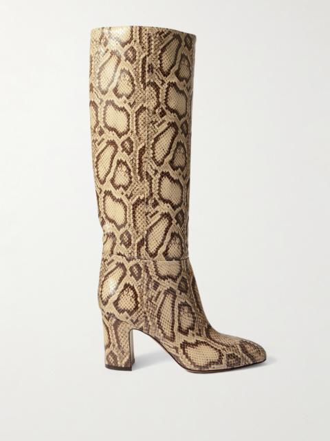 PARIS TEXAS Lavinia Snake-effect Leather Knee-boots