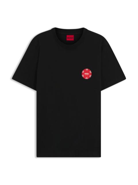 HUGO COTTON-JERSEY T-SHIRT WITH POKER-CHIP PRINT