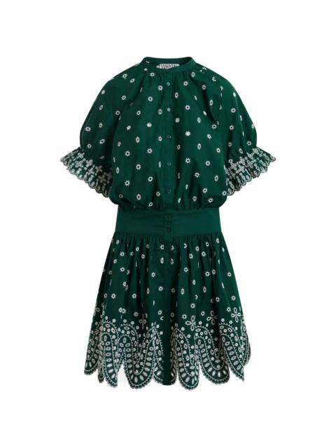 ESSENTIEL ANTWERP flower-embroidery cotton mini dress