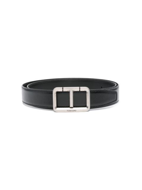 TOM FORD logo-buckle leather belt