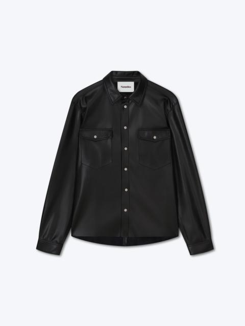 Nanushka LENN - OKOBOR™ alt-leather patch pocket shirt - Black