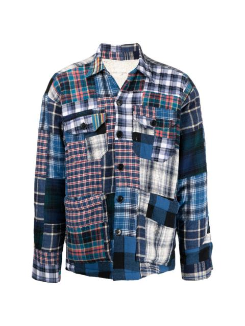 Greg Lauren patchwork shearling-lined shirt jacket