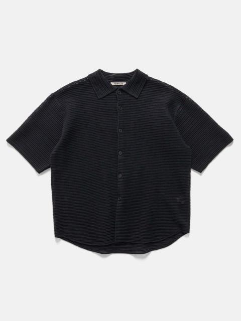 AURALEE Cotton Mesh Knit Half Sleeved Shirt Dark Navy