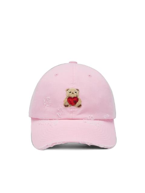 We11done distressed teddy-bear baseball cap