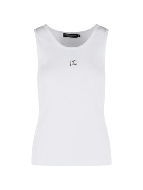 Dolce & Gabbana ribbed logo tank top