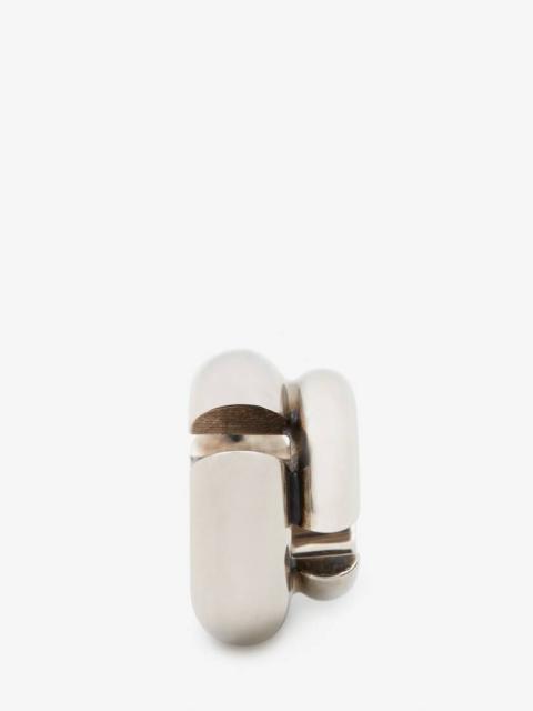 Alexander McQueen Men's Broken Ear Cuff in Antique Silver