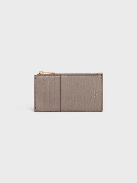 ZIPPED COMPACT CARD HOLDER ESSENTIALS in Grained Calfskin