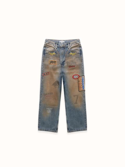 DUKE + DEXTER DR4 Trackside Washed Denim Blue Jeans