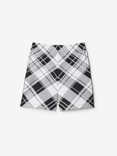 Check Nylon Blend Shorts