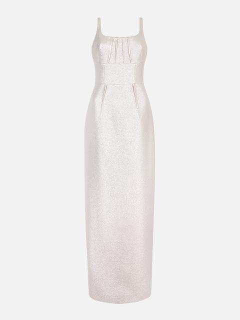 EMILIA WICKSTEAD Sharon Dress in Champagne Metallic Cloque