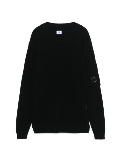 Lens-detail crew-neck sweater