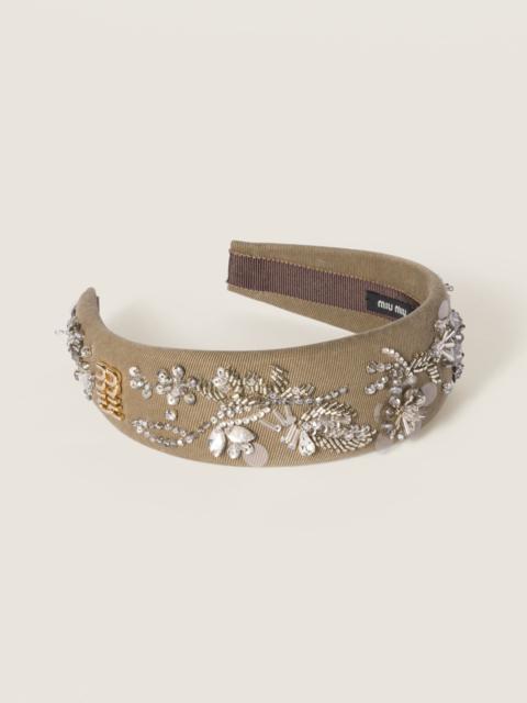 Miu Miu Embroidered gabardine headband