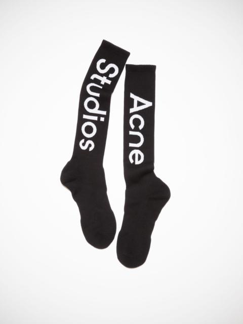 Acne Studios Logo-jacquard socks - Black