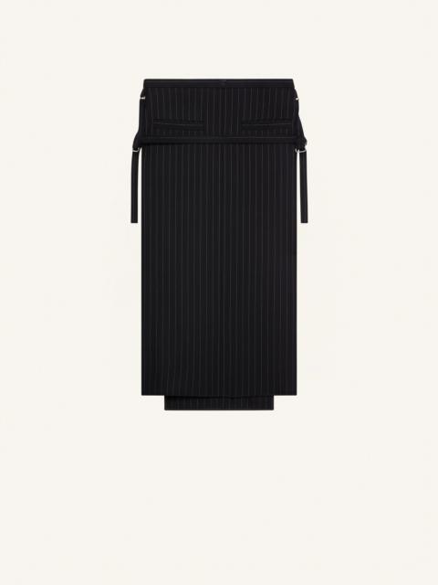 courrèges ONE STRAP PINSTRIPES WOOL SKIRT
