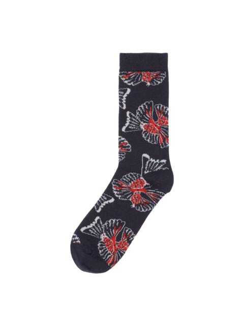 HENRIK VIBSKOV BIRDY SOCKS - NAVY RED BIRDY
