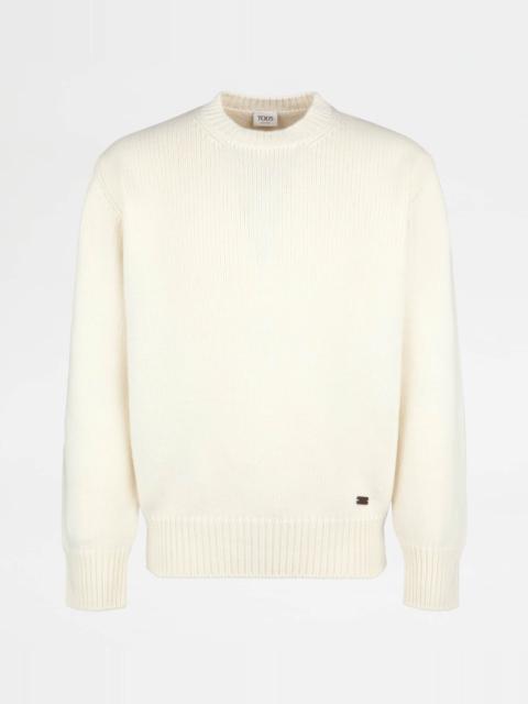 Tod's CASHMERE BLEND ROUND-NECK PULLOVER - GREY