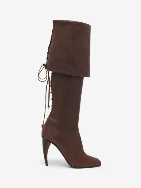 Alexander McQueen Horn Heel Knee-High Boot